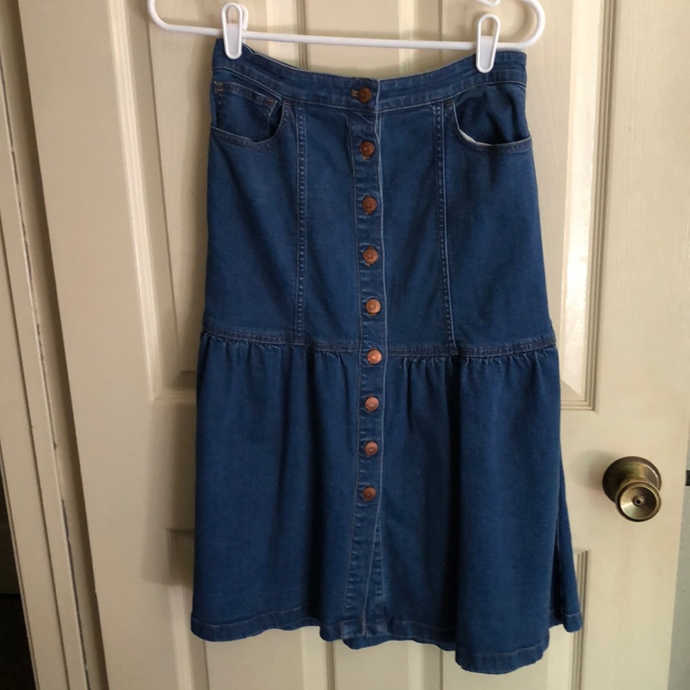 Madewell Jean Button-up Skirt